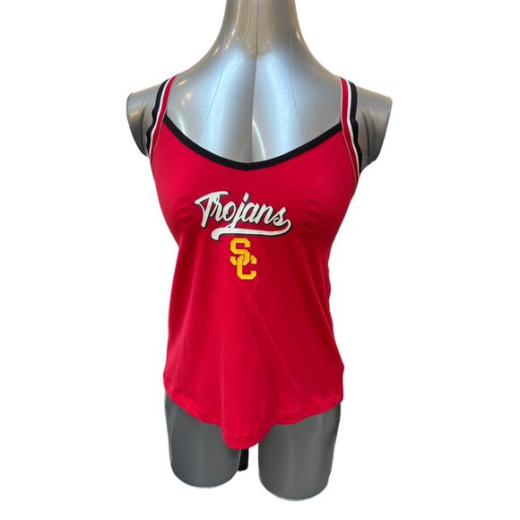 NWT USC Trojans WEAR by Erin Andrews Women's Open Hole Razorback Tank Top Red S - Picture 1 of 4